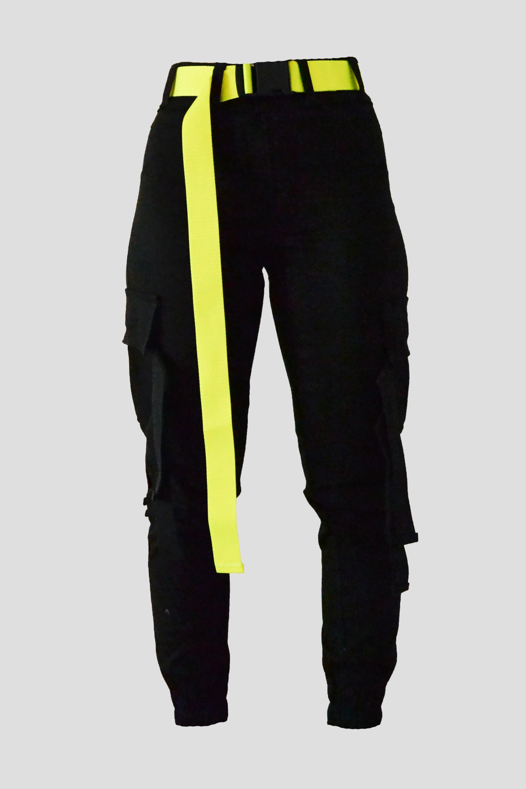 Black and yellow cargo pants best sale